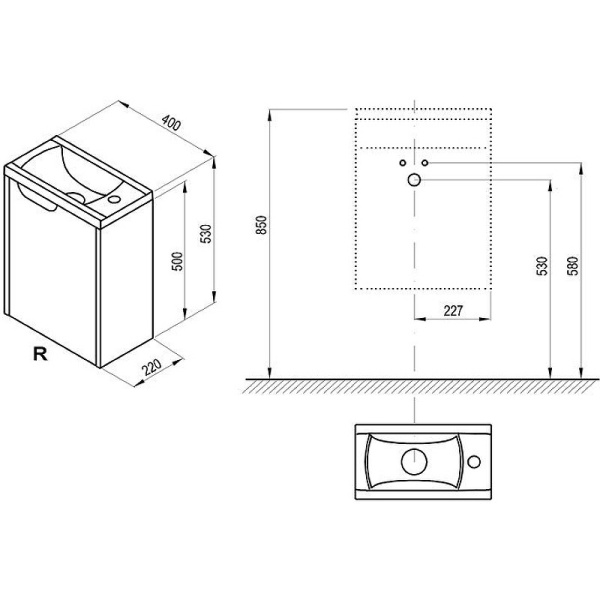 Тумба под раковину Ravak SD Classic 40 R X000001486