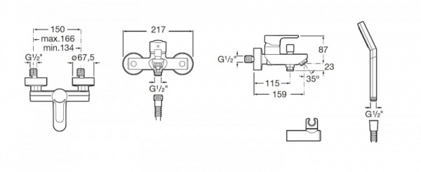 Смеситель для ванны Roca L20 5A0109C0M