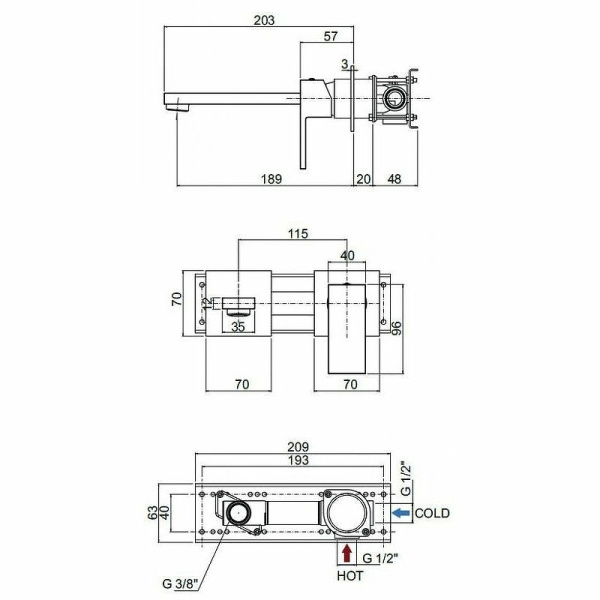 Смеситель для раковины Cezares Unika UNIKA-BLI2-02