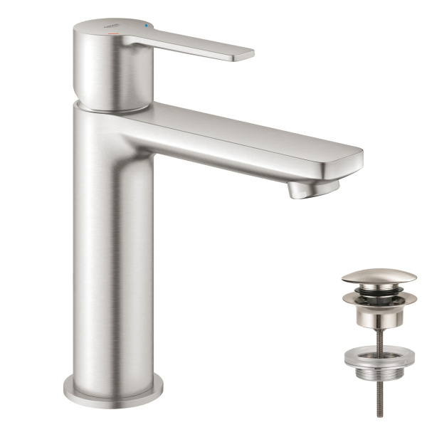 Смеситель однорычажный для раковины Grohe Lineare New, S-Size 23106 DC1 (23106DC1) суперсталь
