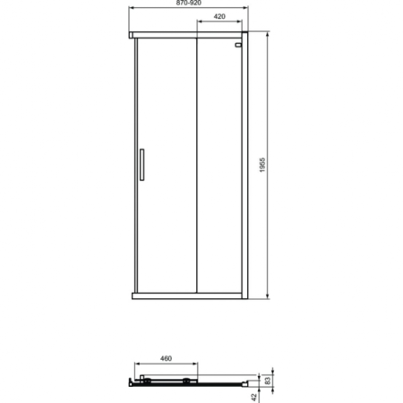 Реверсивная панель-дверь Ideal Standard CONNECT 2 Corner Square/Rectangular (90) K9261V3, черный