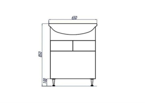 Тумба с раковиной Акватон Норма 66.5 1A0549K0NO010