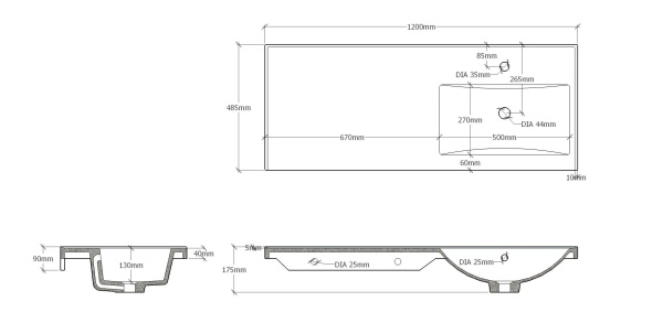 Раковина встраиваемая Onika  120 612002