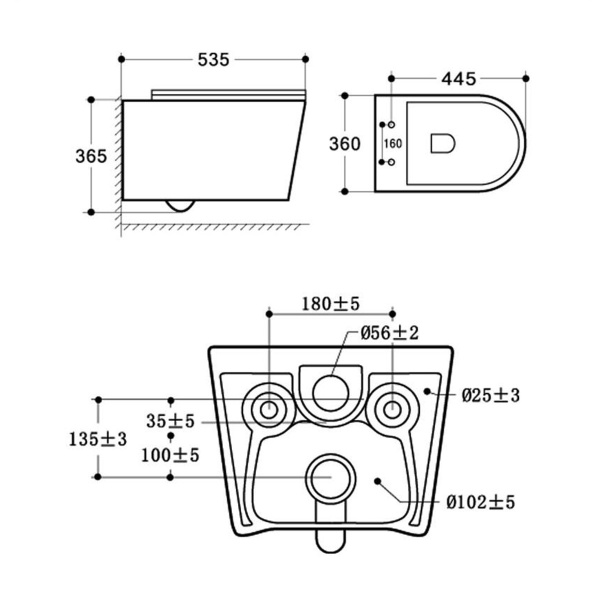 Унитаз подвесной Vincea Cute VT1-24 безободковый