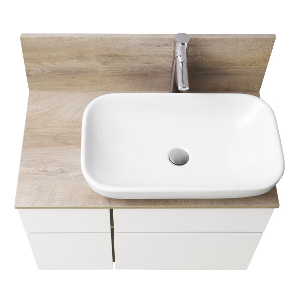 Столешница под раковину Aquaton с панелью Мишель 80 керамогранит 1A253203MIX40