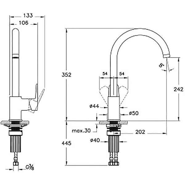 Смеситель для кухни Vitra Flow Soft A4341936EXP Смеситель для кухни Vitra Flow Soft A4341936EXP
