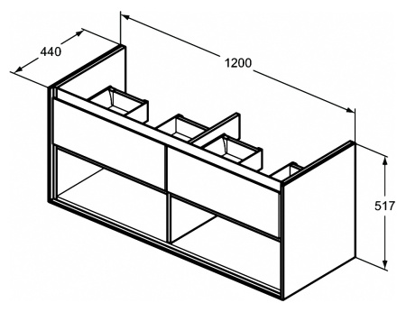 Тумба под раковину Ideal Standard Connect Air 120 см E0829EQ