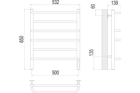 Полотенцесушитель электрический Terminus Евромикс (500х650) П6 4670078531278