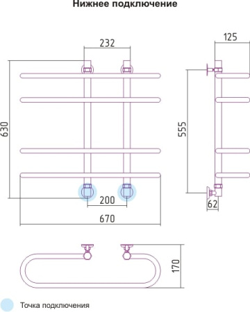 Полотенцесушитель водяной Сунержа Фурор 00-0107-6070