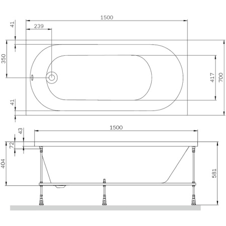 Акриловая ванна AM.PM X-Joy 150х70 W94A-150-070W-A