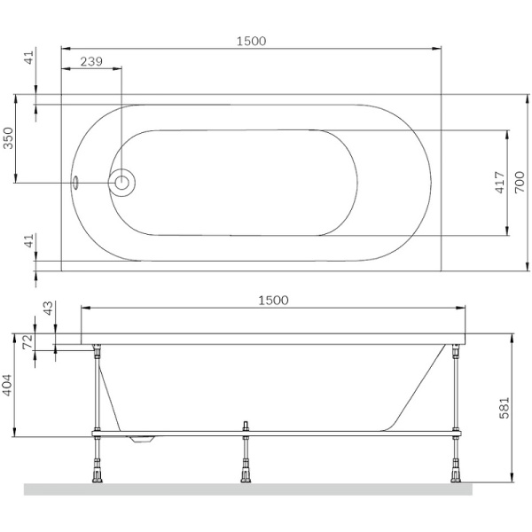 Акриловая ванна AM.PM X-Joy 150х70 W94A-150-070W-A1 Акриловая ванна AM.PM X-Joy 150х70 W94A-150-070W-A1