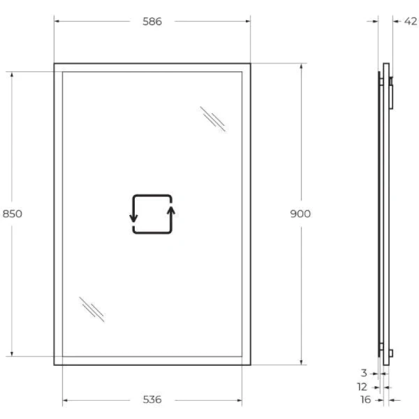 Зеркало (59х90) Cezares Tiffany 45083 Grigio nuvola