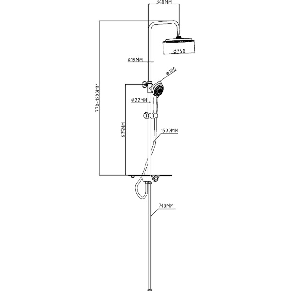 Душевая система Esko ST1010shelf