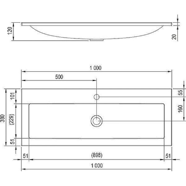 Раковина полувстраиваемая  Ravak Clear-1000 XJJ01110000