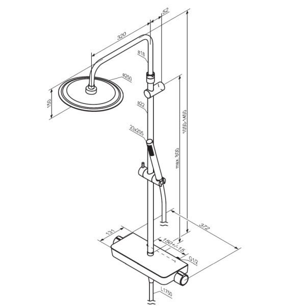 Душевая система Damixa Scandinavian Pure 936750000