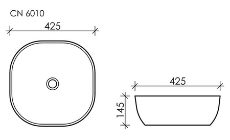 Раковина накладная (41,5х41,5) Ceramica Nova ELEMENT CN6010