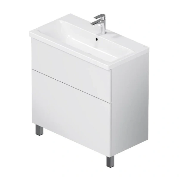 Тумба с раковиной 80 см Am.Pm Gem M90-FSX0802WG-WCC0802WG белый глянец