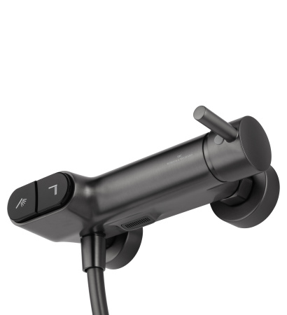 Смеситель для душа с встроенным изливом WONZON & WOGHAND MUSE Corno, темный графит WW-A30902-BGG