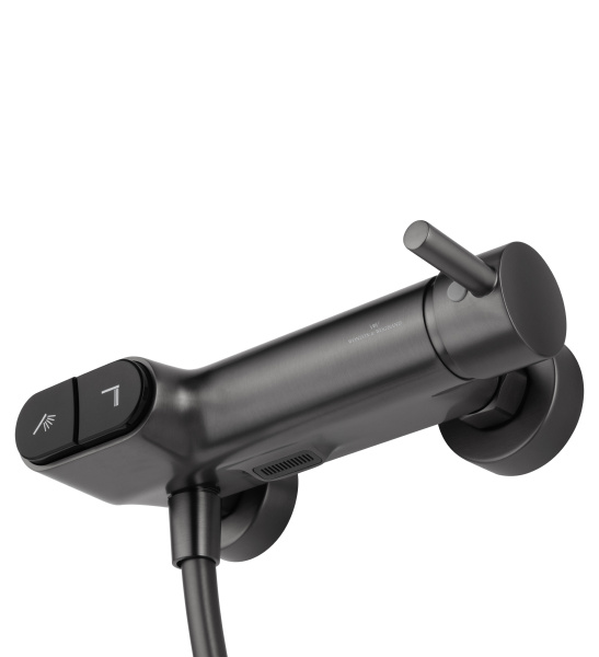 Смеситель для душа с встроенным изливом WONZON & WOGHAND MUSE Corno, темный графит WW-A30902-BGG Смеситель для душа с встроенным изливом WONZON & WOGHAND MUSE Corno, темный графит WW-A30902-BGG