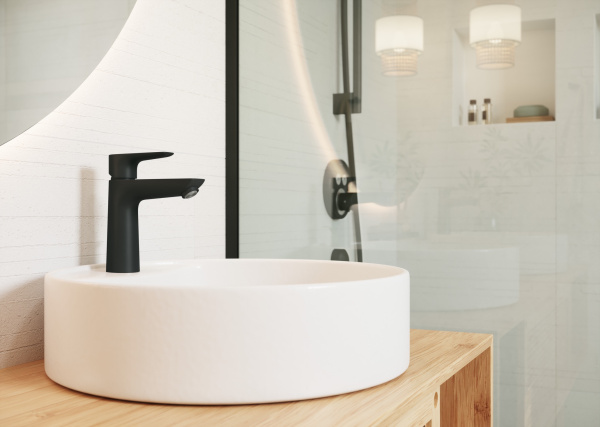 Смеситель для раковины без донного клапана Hansgrohe Talis E 71712670 черный матовый