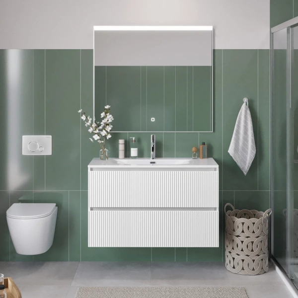 Тумба под раковину 90 BelBagno Uno UNO-MINI-900-2C-SO-BO белый матовый, без раковины