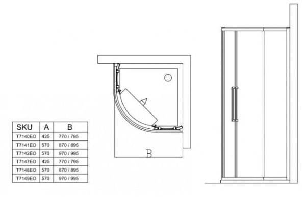 Душевое ограждение Ideal Standard Kubo T7148EO