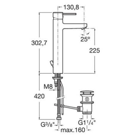 Смеситель для раковины Roca Targa 5A3460C00