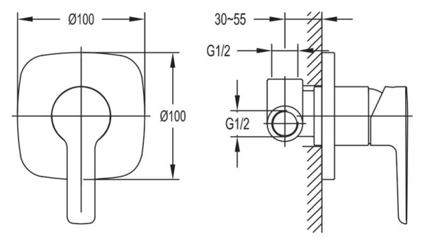 Смеситель для душа Cezares Tesoro TESORO-F-DIM-01