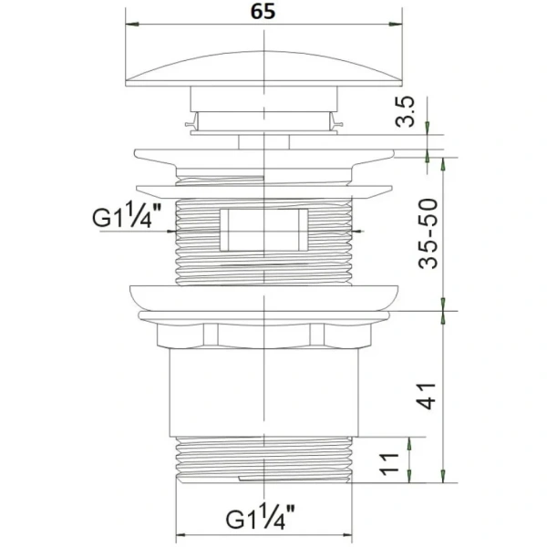 Донный клапан с переливом Orange X1-004br бронза