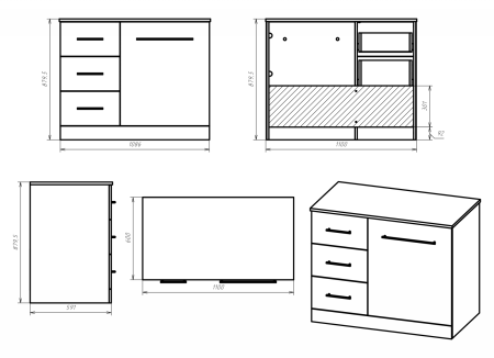 Тумба под стиральную машину Misty Респект 110  левая Э-Рес01110-13ЯЛ