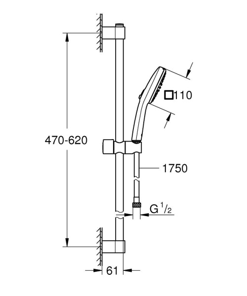 Душевой гарнитур GROHE Tempesta Cube 110 26748 003 (26748003) Душевой гарнитур GROHE Tempesta Cube 110 26748 003 (26748003)