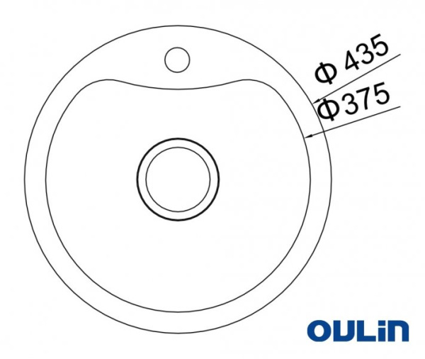 Кухонная мойка (43.5x43.5) Oulin OL-357