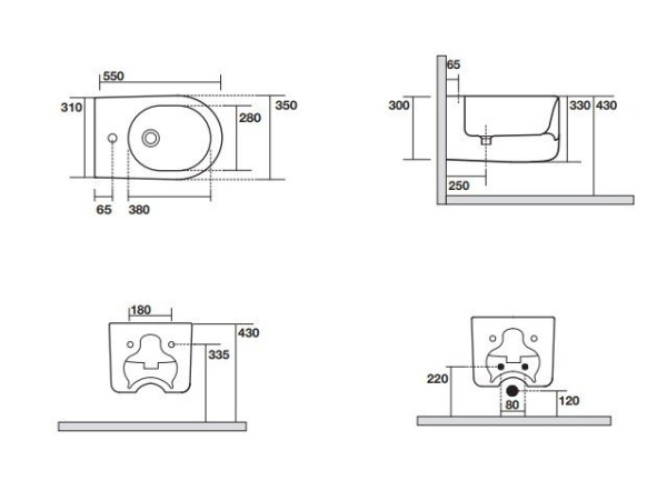 Биде подвесное Kerasan Nolita 532501 белый глянец