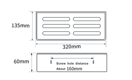 Полка прямоугольная, хром RUSH EDGE ED77164A