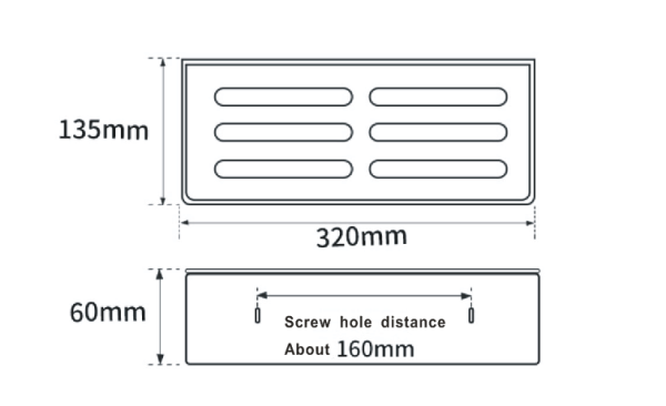 Полка прямоугольная, хром RUSH EDGE ED77164A