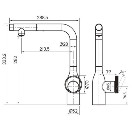 Смеситель для кухни с подключением к фильтру  Paulmark Urban Ur213104-B