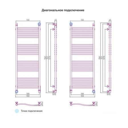Полотенцесушитель Сунержа Флюид 00-0122-1550