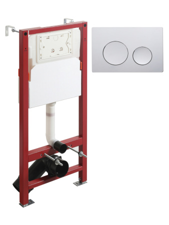 Инсталляция для подвесного унитаза Agger ACC500+APB0100 клавиша смыва хром