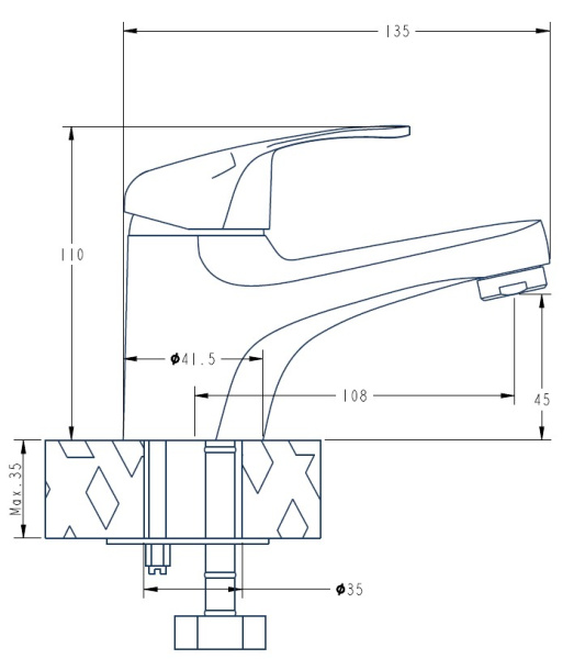 Смеситель для раковин ESKO KANSAS KS 26