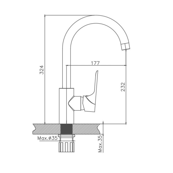 Смеситель для кухни Cron CN70172 Смеситель для кухни Cron CN70172