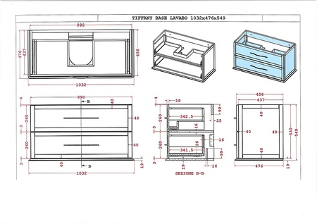Шкаф подвесной Cezares Tiffany 54961 Nero grafite