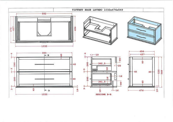 Шкаф подвесной Cezares Tiffany 54961 Nero grafite