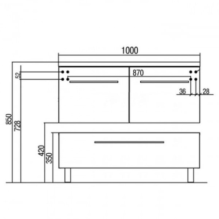 Комод Акватон Мадрид 100 М 1A127903MA950