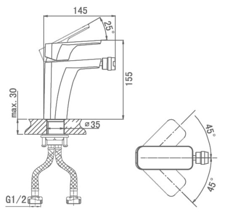 Смеситель для биде D&K Berlin Humboldt (DA1432212)