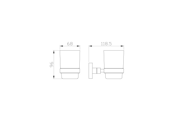 Стакан для зубных щеток с держателем WONZON & WOGHAND POLO, хром WW-8921