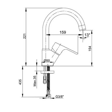 Смеситель для раковины Eca Niobe 102188054EX