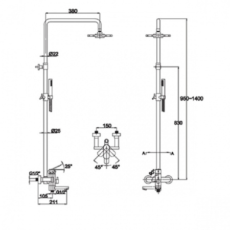 Душевая система KAISER Sonat (34188-1)