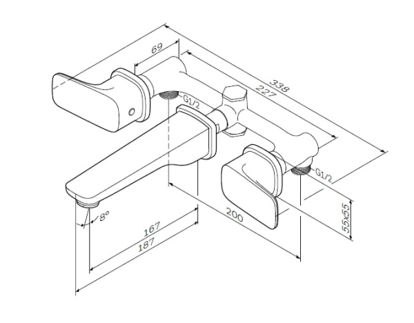Cмеситель для умывальника AM.PM Spirit F7072300