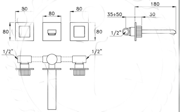 Встраиваемый смеситель для раковины Stella Casanova CS 01005 CR00 Встраиваемый смеситель для раковины Stella Casanova CS 01005 CR00