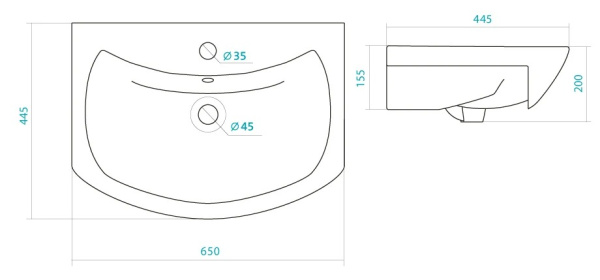 Раковина Misty Santek Балтика 65 1.WH20.7.775
